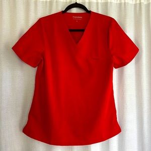 Mandala red scrub top